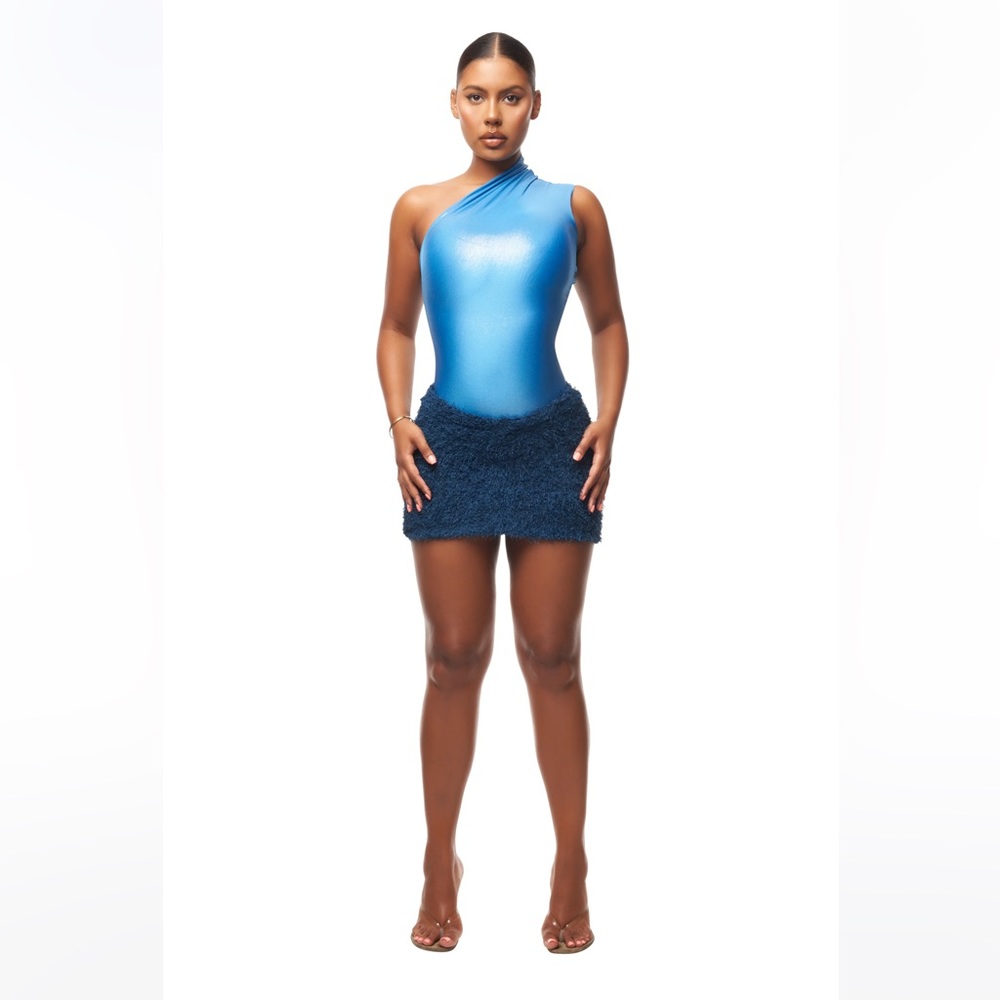 COUCOO KAIBU MINI SKIRT - BLUE MUSCAT & JANI BODYSUIT - BLUEBERRY SHERBET